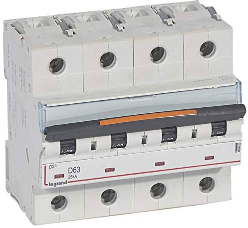Disjoncteur DX³ - 25kA - 4P 400V~ - 63A - courbe D - 6 modules