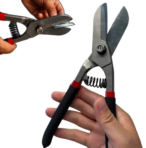 Metal Sheet Cutters, Tin Snips for Straight Cutting Metal Sheet,Heavy Duty Shears Tool for Cutting Wire, Keel, Aluminum, (Metal Sheet Cutters 10.5 Inch)