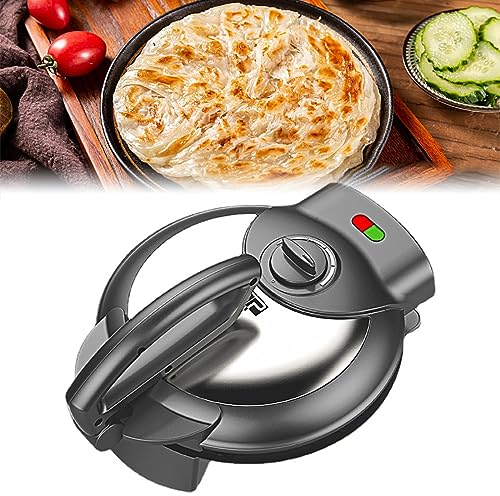 Roti Maker, elektrisk pannkaksmaskin med LED-indikator, 1400W automatisk non-stick elektrisk frukostmaskin för att baka crepes muffins Chapati Tortilla