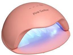 Pink Gellac Premium UV Lampe Für Gelnägel Pfirsisch - LED Lampe Nägel mit Automatischem Timer und Abnehmbarem Boden - Nagellampe mit Zeitintervallen Für Nägel in Salonqualität