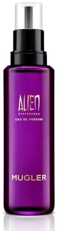 MUGLER Alien Hypersense Eau de Parfum, damparfym, fruktig, träig och blommig doft, hypermodern och hyperfeminin, påfyllningsflaska, 100 ml