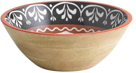 APS 1055 - Ciotola in legno di mango, rivestimento in resina epossidica interno, Ø 30 cm, 3 litri, ciotola per frutta, insalatiera, ciotola