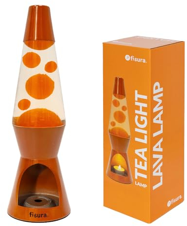 Fisura – Lavalampe mit Kerze. Lavalampe ohne Strom. Terrakotta Lavalampe. Umweltfreundliche Lampe. Originelles Geschenk. 29 cm x 8,5 cm (Kerze nicht enthalten)