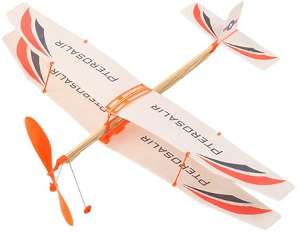 2 Pieces Rubber Band Airplane Kit, Rubber Band Powered Airplane Model Glider Planes Airplane, Balsa Wood Glider Plane Toys For Kids Sports Garden Yard Indoor Outdoor Kids PlayingToys, Random Color