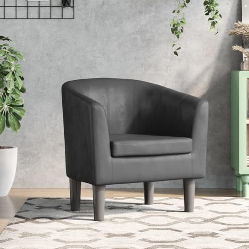 ZQQLVOO Fauteuil club en cuir synthétique gris pour chambre à coucher et salon