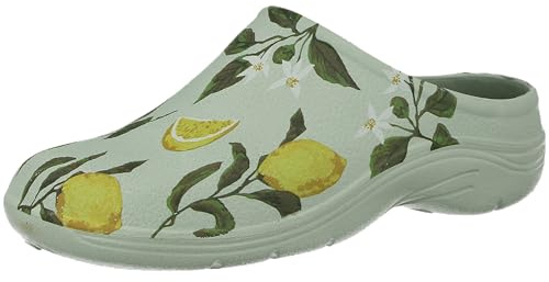 Outdoor Soul Unisex Slip-On Pattern or Plain Garden Clogs (Lemons, UK Footwear Size System, Adult, Women, Numeric, Medium, 5)