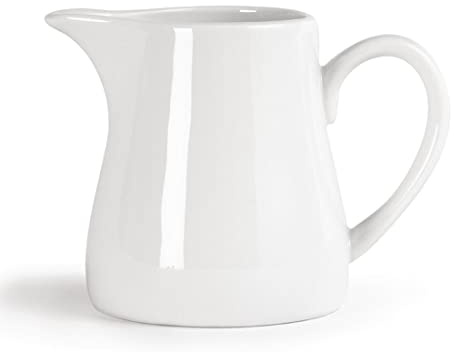 Olympia Whiteware Porcelain Cream & Milk Jugs 305ml, White, Pack of 6 | Ergonomic handle ensures comfortable pouring, while rolled edges resist chipping during busy commercial service.