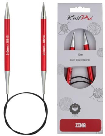 KnitPro Zing Fixed Circular Needles 24 (60cm) | Size 9.00mm