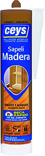Ceys - Sellador acrílico madera Cerezo - Seca rápido - No se agrieta - Cartucho 280 ML