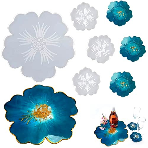 Stampi in Silicone per Resina, Stampi per Resina epossidica, Stampi Resina Epossidica, Stampi per Silicone in Resina per Realizzare Sottobicchieri, Ciotole e Decorazioni per La Casa