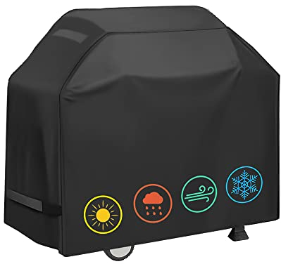 Grill Cover, Waterproof BBQ Grill Cover, 58 inch Rip-Proof and Anti-UV Barbecue Gas Grill Cover Compatible for Weber Char-Broil Nexgrill Grills and More(147cm x 61cm x117cm)