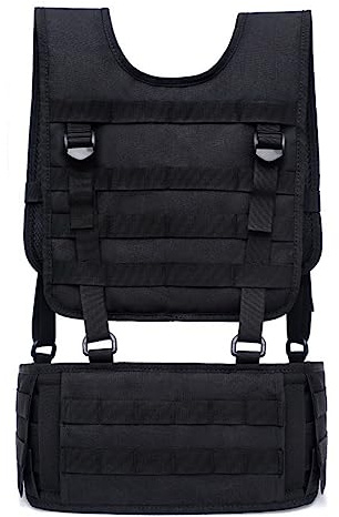 ACEXIER Cintura Tattica Imbottita da Battaglia con Bretelle Staccabili, Cintura da Combattimento Airsoft con Comodi Cuscinetti e Inserti Rimovibili (Black)