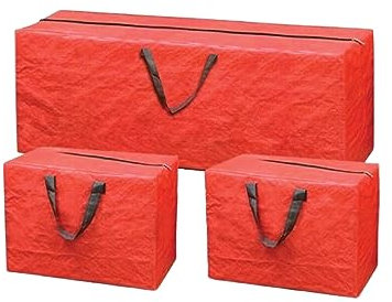 Christmas Tree Storage bag Xmas Storage Bags Heavy Duty Tearproof Bags with Zip Carry Handles Waterproof Extra large Christmas Tree Storage Bag Tree Decoration Baubles Tinsel Storage Bag 3pc (1)