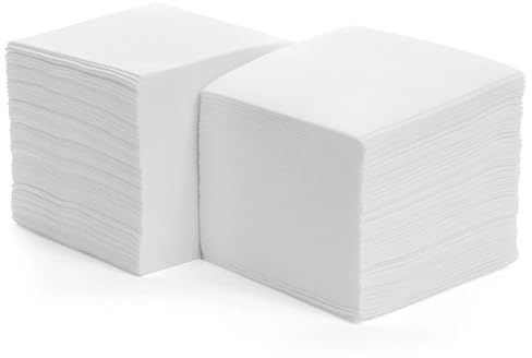 1000 Sheets Mini Square Napkins White Paper Hand Towel 1ply 17 GSM Tissue Paper Strong Absorbent Serviette Napkins for Kitchen, Bathroom, Restaurant, Events Office, Parties, House 20 x 20cm Unfolded