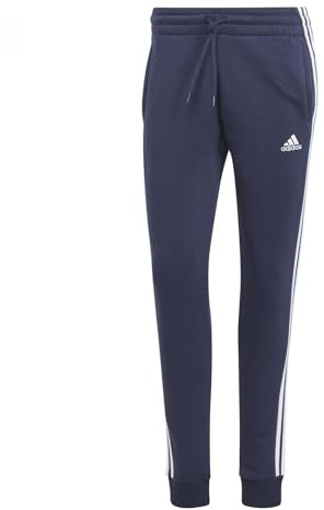 adidas Donna Essentials 3-Stripes Fleece Pants, Legend Ink/White, M