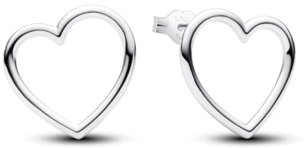 PANDORA Moments Nach vorn zeigende Herz-Ohrstecker aus Sterling Silber, 293077C00
