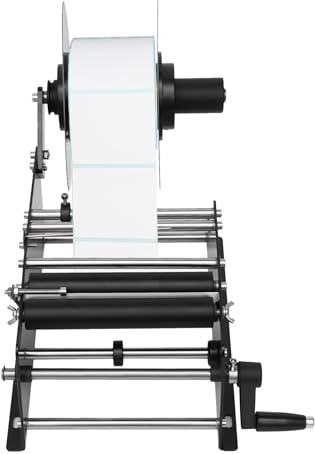 DGJMuu MT-30 etikettmaskin halvautomatisk rund flasketikettmaskin | etikettskrivare startkit | Manuell märkning maskin 10–130 mm 30 stycken/min | Prislappar flasketiketterare
