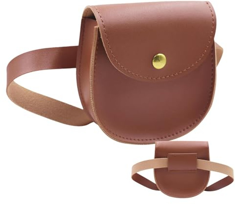 Sollee Borsa a tracolla per bambini, in pelle PU, borsa con tracolla regolabile, borsa a tracolla per ragazze, feste, picnic, viaggi, Marrone, Refer to description