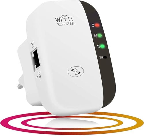 MKOIJN WLAN Repeater 300 Mbit/s 2.4 GHz, WiFi Extender Booster mit Repeater/AP Modus und WPS-Funktion, Internet Verstärker bis zu 3650 sq.ft und 35+ Geräten (Weiss)