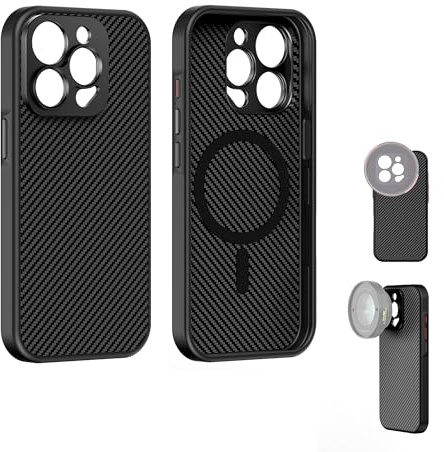 FREEWELL Pro Filmmaker Case for iPhone 15 Pro Max - Magnetic Filter & 17mm Lens Mount Black