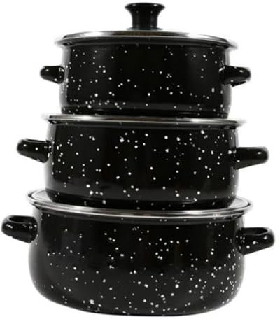 KESOTO 3 Piezas de Esmalte con Práctica Placa de Cocina Regalos de Slow Cochero Cochero Casas para El Restaurante de Bodas, Negro, Individual