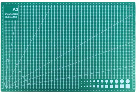 Navoys Cutting Mat A3-30cm x 45cm, Self Healing, Double Sided Craft Mat | Self healing a3 cutting mat, metric/imperial grid lines, 3mm depth, ideal for quilting, sewing, scrapbooking