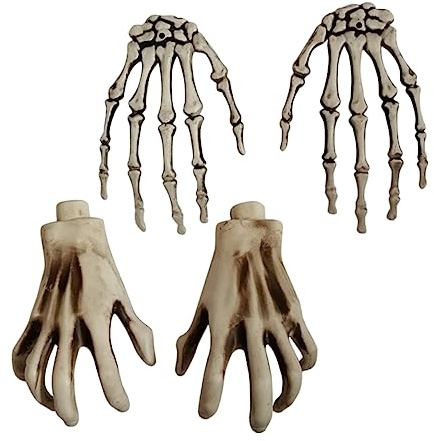 SUPVOX 2 Pairs Halloween Skeleton Hands Decor of Realistic Hands for Haunted House Zombie Party Decorations Weather Resistant Ghostly Props for Spooky Atmosphere