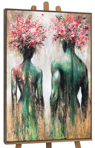 YS-Art Acrílico Pintura sobre Lienzo pintado a mano Flor de las Almas pintado a mano Cuadro Salón moderno Decoración del hogar Cuadros Oficina Arte auténtico 120x80 cm