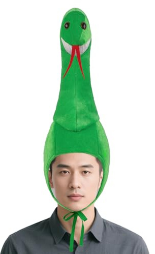 OhMill Adults Halloween Cosplay Hat Animal Snake Headwear Photo Shoot Animal Props Python Role Play Costume