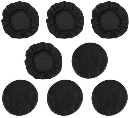 8 Pièces Coussinets d'oreilles pour Casque, Housse Casque Audio Extensibles Lavables, Housses d'oreilles pour Casque en Tissu Flexible, Protection Contre la Sueur pour Salle de Sport, Jeux (Noir)