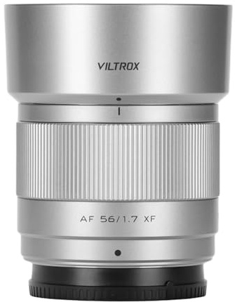 VILTROX 56mm F1.7 XF, AF 56mm f/1.7 per attacco Fuji X, Obiettivo APS-C per Fuji X-T5 X-T4 X-T30 II X-S10 X-T200 X-T30 X-H1 X-H2 X-T3 X-M5, Argento