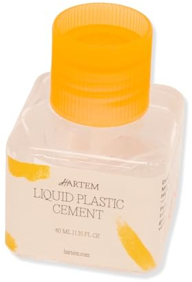 Hartem 40 ml flytande cement för plast, modelleringslim med borstapplikator, högprecisionsstyrenlim, kompakt hårverkande limburk