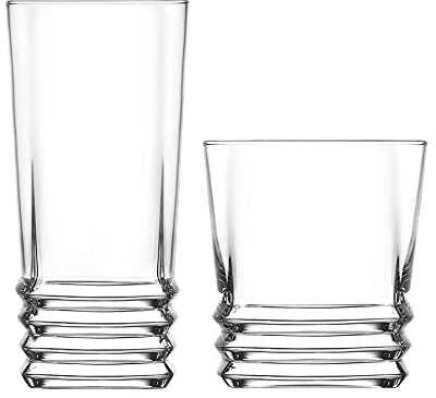 LAV Elegan Ensemble de Verres à Cocktail Highball et Gobelets pour Le jus, l'eau, Whisky - Lot de 12
