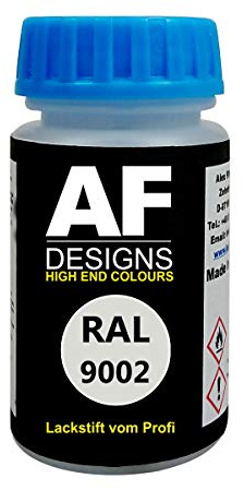 Alex Flittner Designs Pennino da Vernice RAL 9002 Bianco Grigio Opaco 50ml Asciugatura Rapida Acrilico