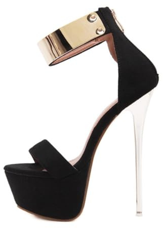 Holibanna Chaussures à Talons Hauts pour Femme 16 cm - - Noir, 36 EU EU