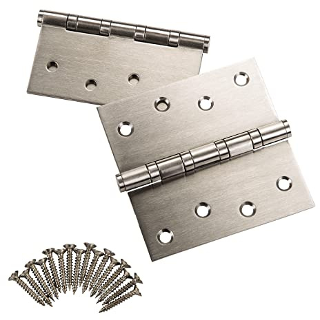 SOTECH 2 pezzi Cerniere per porte 101 x 101 x 2,5 mm cerniera a vite | in acciaio inox SS304 cuscinetto a sfera con viti in portata 75 kg