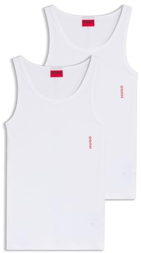 HUGO Tank Top Twin Pack Débardeur, Blanc 100, L (Lot de 2) Homme