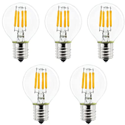 Greeogin 5-Pack E17 S11 LED Light Bulb,E17 Intermediate Base Mini Globe Bulb 4W Warm White 2700K,40 Watt S11 G40 Incandescent Bulb Replacement for Desk Lamp,Cabinet,Closet Non Dimmable