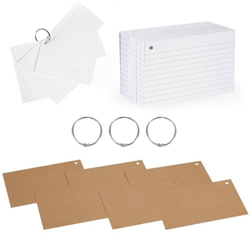 Karteikarten A7, 250 Stücke Lernkarten 13cm x 8cm Karten für Büro Schule Vokabelnlernen Präsentation(Weiß,180 g/m²)