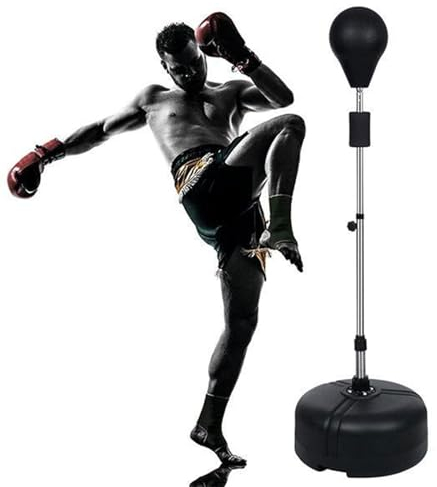 KEESUNG Punchingball Standboxsack, 120-160cm Verstellbar Erwachsene Boxtraining Standboxsack Boxsack Standboxsack Boxbirne für Boxing Workout Erwachsene, Schwarz