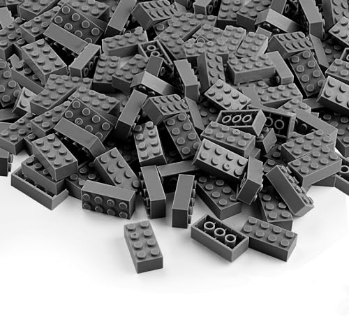 Feleph 2x4 Bausteine 320 Stück Classic Steine Set dunkelgrau für Kinder Basic Parts Teile, Baukasten, kreative Spielblöcke, Spielzeugzubehör 3001 (dunkelgrau)