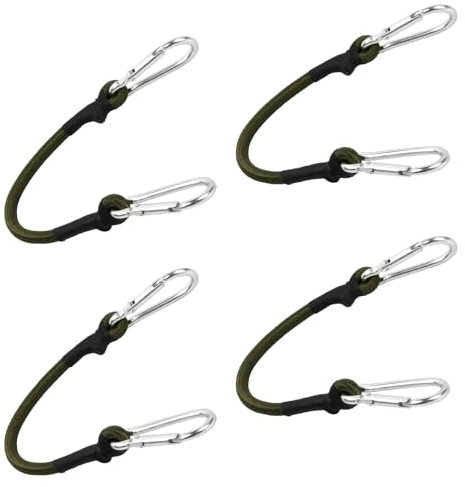 Litinliv Lot de 4 Tendeurs en Caoutchouc avec Mousqueton, Tendeurs Elastique avec Crochets 30 cm, Extra Résistants Expander Tendeurs pour Voile d'Ombrage, Bâches, Jardin, Vélo, Voiture, Chargement