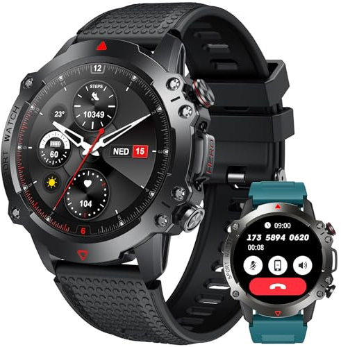 Reloj Inteligente Hombre Smartwatch con Llamadas: 1.39 Digital Smart Watch con Whatsapp Bluetooth IP67 Impermeable Monitor de Sueño 100+ Modos Deportivos Pulsera Actividad para Android iOS iPhone
