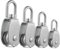 Yardwe 1 Satz Rolle Seilzüge Komponente Riemenscheibe Seilzug Drehbare Pulley Flaschenzug Hochleistungs -einseilscheibenscheiben Blockiert Riemenscheiben Rostfreier Stahl Silver 4 Stück