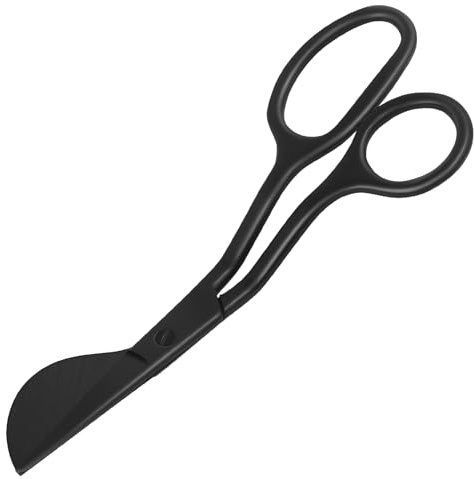 KUONIIY - Tijeras para aplicar, tijera con forma de pico de pato para arte, artesanía, tufing, costura y bordado, 15,2 cm, color negro
