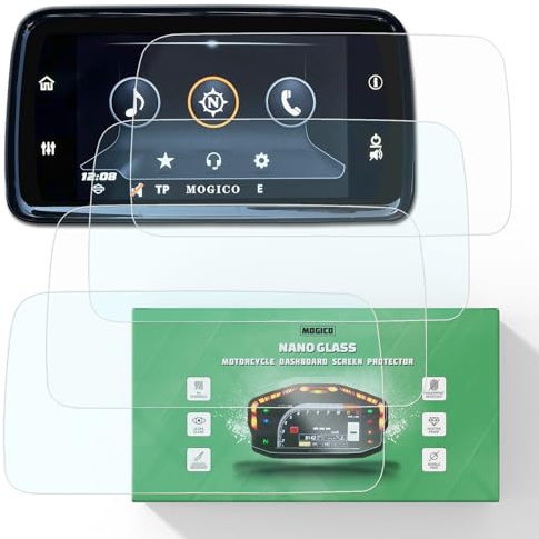 Mogico Nano Glass Dashboard Screen Protector for Harley Davidson Boom Box GTS 2019+ Radio 6.5 GPS Touch Display Film - (2 Ultra Clear + 2 Anti Glare) 9H Anti-Scratch | UV Shield | Bubble-Free Fit