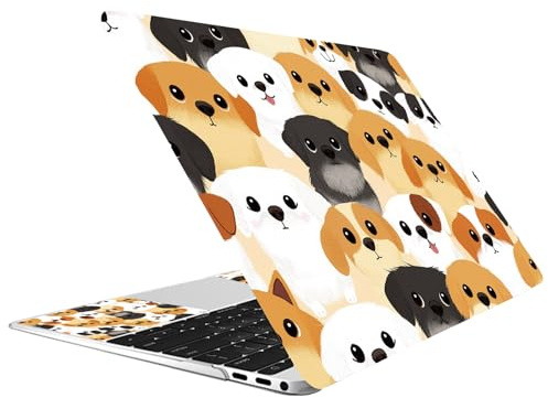 CREATCABIN Läder Netbook Klistermärke Hunddekal Laptop Klistermärken Läder Notebook Fodral Universal, Återanvändbar, för PC, Personligt Skydd, för Datorer 38 × 27 cm