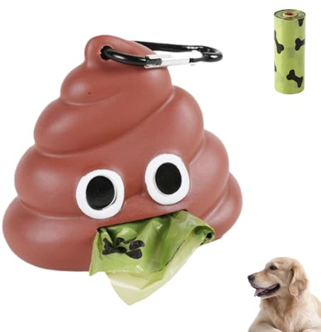 YUVKIN 1 Set dispenser sacchetti cane portatile e anti-perdita con sacchetti per cacca e moschettone