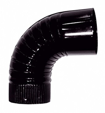 Wolfpack 22011110 Codo Estufa Color Negro Vitrificado de 120 mm. 90°.
