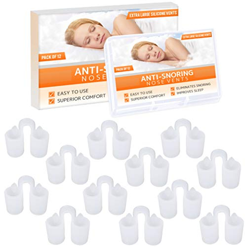 Aérateur dilatateur de sinus nasal (Lot de 12 XL) Aérateurs en silicone souple – Une solution simple pour les ronfleurs du nez – Dispositif de réduction des ronflements réutilisable - Mobi Lock